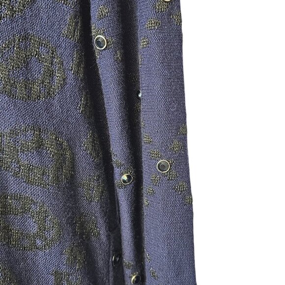 Desigual Womens Paisley Knit Embellished Long Sleeve Sweater, Blue, Black Size M - Picture 11 of 11